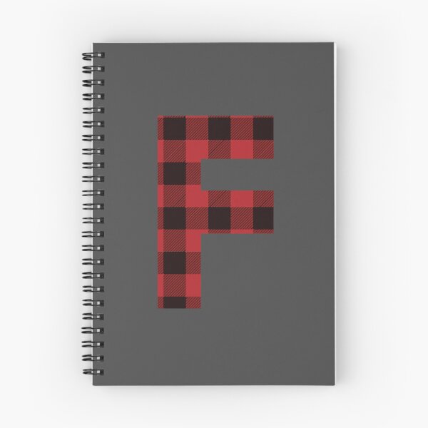 Item preview, Letter "F" - Red/Black Plaid Buffalo Flannel T-Shirt designed and sold by TrendyMerch.