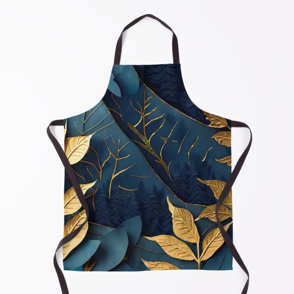 Item preview, Leaf, Leaves, Forest, Foliage, Nature, Tree, Plants, Gold, Layered Paper, Paper Cut, Blue, Dark Blue designed and sold by Golden-Feathers.