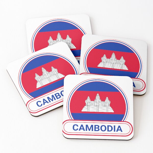 Item preview, Kingdom of Cambodia Country Badge - Cambodia Flag - Khmer flag - Angkor Wat designed and sold by chrisrivait.