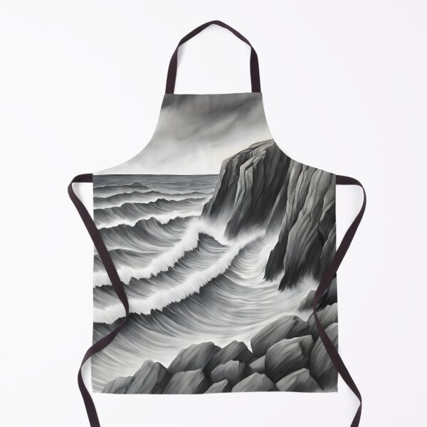 Item preview, Windswept Coastal Cliffside Vista - Charcoal and Pastels Art designed and sold by colorvisionart.