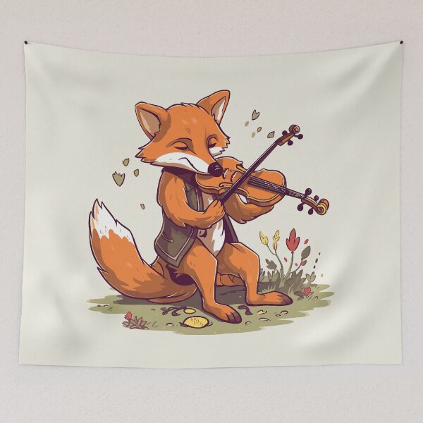 Item preview, Fox Playing Violin designed and sold by Amir Faysal.
