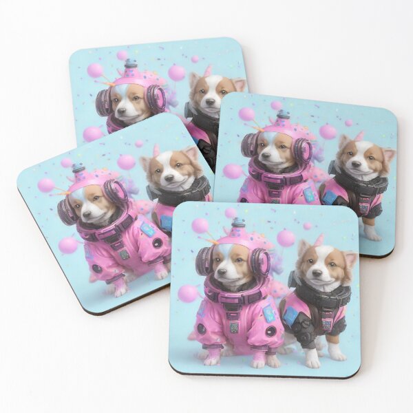 Item preview, Bubblegum space puppies designed and sold by treatsntrinkets.