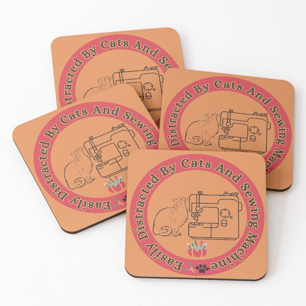 Item preview, Easily Distracted By Cats And Sewing Machine designed and sold by Wiss2Arts.
