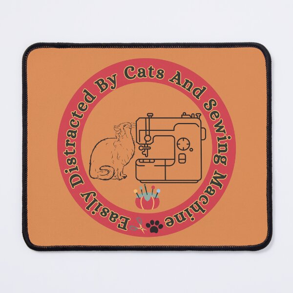 Item preview, Easily Distracted By Cats And Sewing Machine designed and sold by Wiss2Arts.