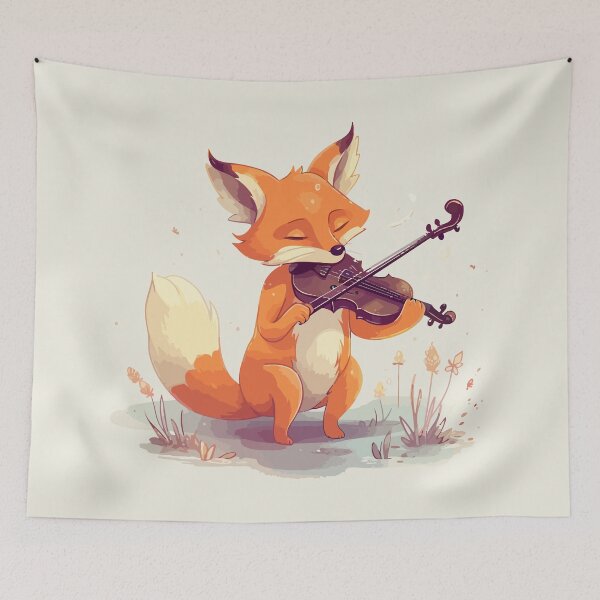 Item preview, Fox Playing Violin designed and sold by Amir Faysal.