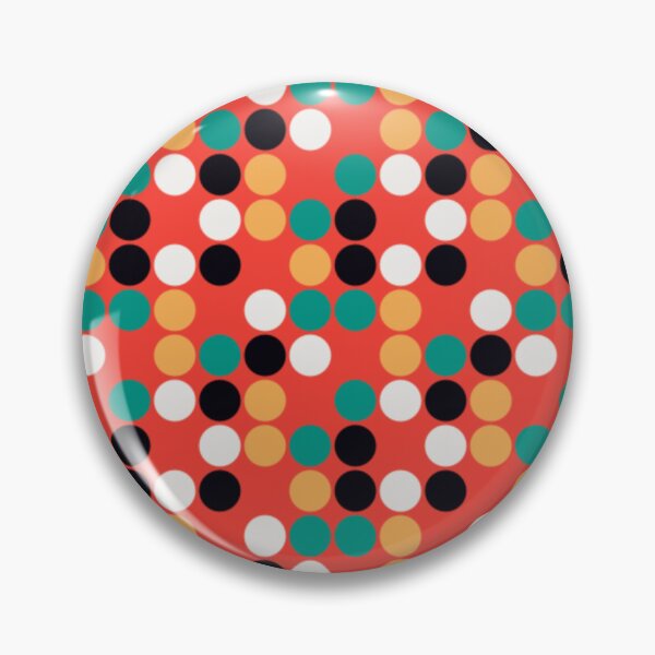 Item preview, Retro Polka Dot Pattern Red Teal Gold Black White designed and sold by missdebi27.