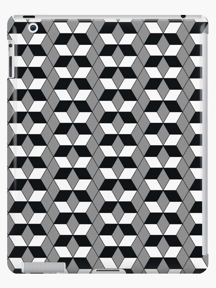 3D Effect Geometric Pattern - Cubes Optical Illusion Essential T