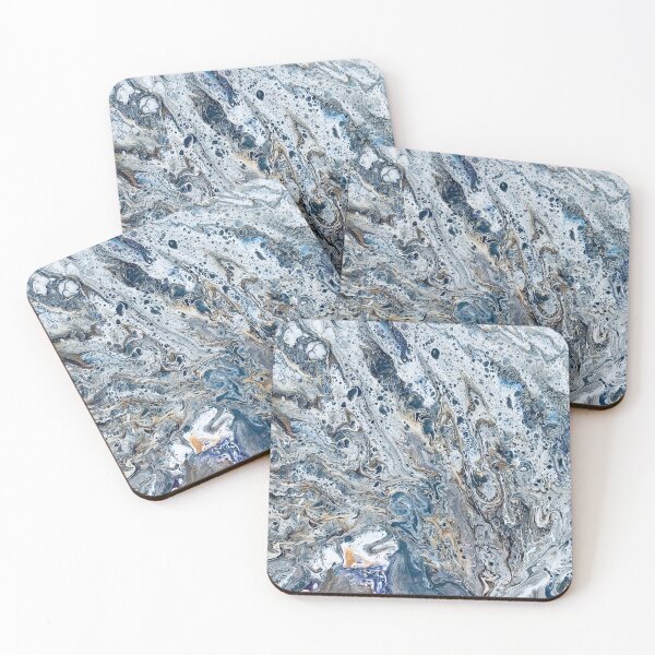 Item preview, Vivid Cool Marbled Golden Fluid Pour designed and sold by v-art9.