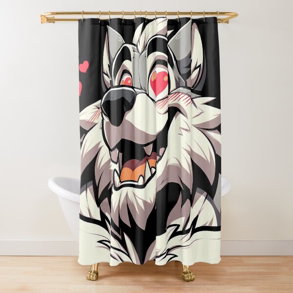 Lovestruck Werewolf Cute Anthro Furry Art Shower Curtain