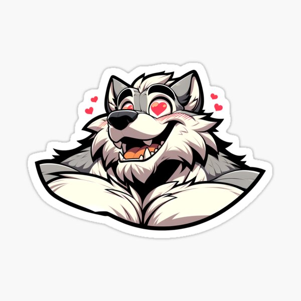 Item preview, Lovestruck Werewolf Cute Anthro Furry Art designed and sold by BlueBullBazaar.