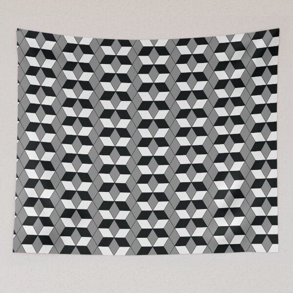 Item preview, 3D Effect Geometric Pattern - Cubes Optical Illusion designed and sold by FakeMirror.