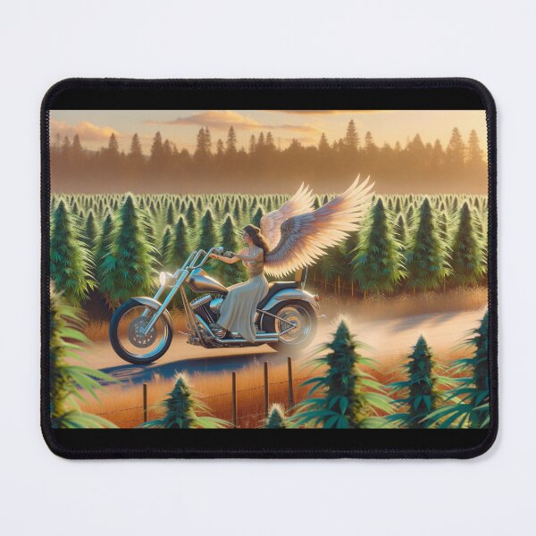 Item preview, "Chopper Angel Amidst Giant Cannabis Trees" designed and sold by Aidesign77.