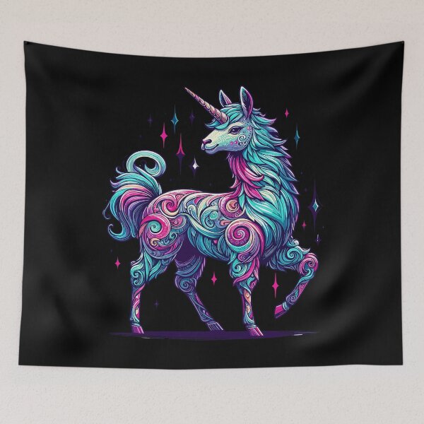Item preview, Trendy Doodle rainbow llamacorn unicorn llama designed and sold by TomFrontierArt.