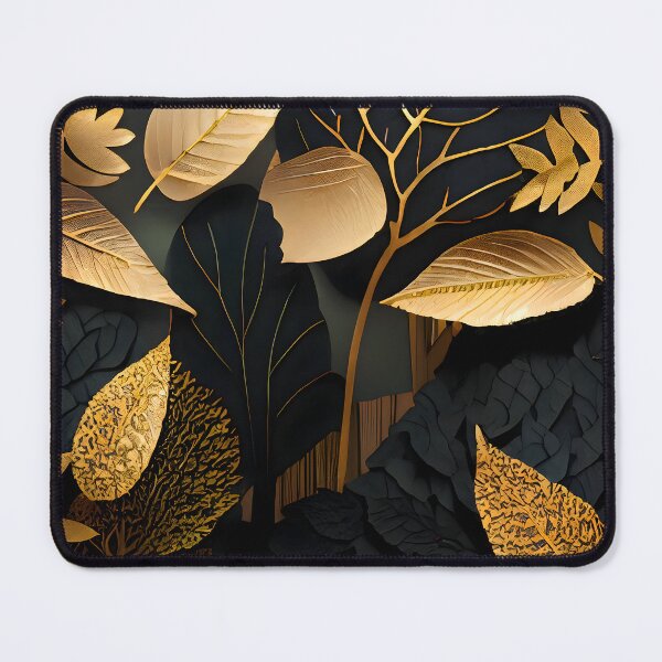 Item preview, Leaf, Leaves, Forest, Foliage, Nature, Tree, Plants, Gold, Layered Paper, Paper Cut, Black designed and sold by Golden-Feathers.
