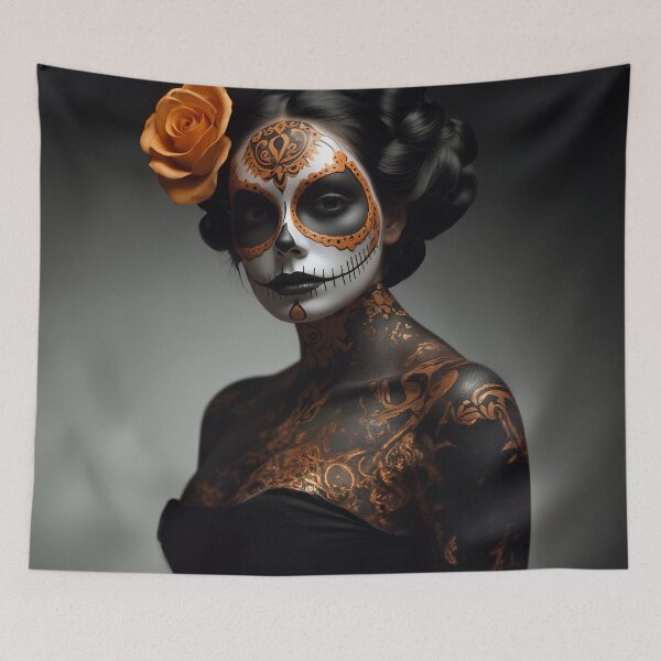 Item preview, Elegant gorgeous La Calavera Catrina, Lady of the afterlife, the Elegant Skull designed and sold by Fantasymachine.