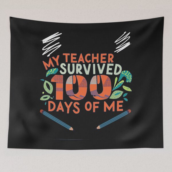 Item preview, My Teacher Survived 100 Days Of Me Orange letters designed and sold by Pawel Oska.