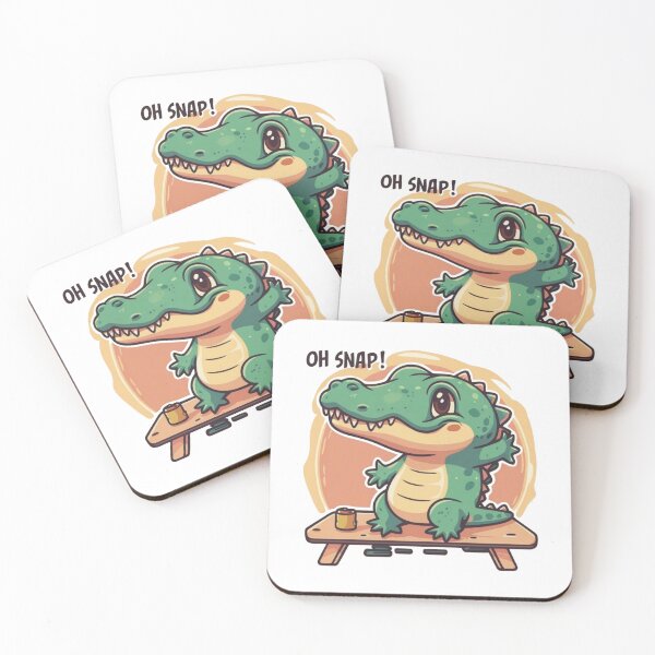 Item preview, cute crocodile on table oh snap  designed and sold by bukajart.