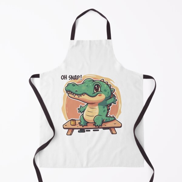 Item preview, cute crocodile on table oh snap designed and sold by bukajart.