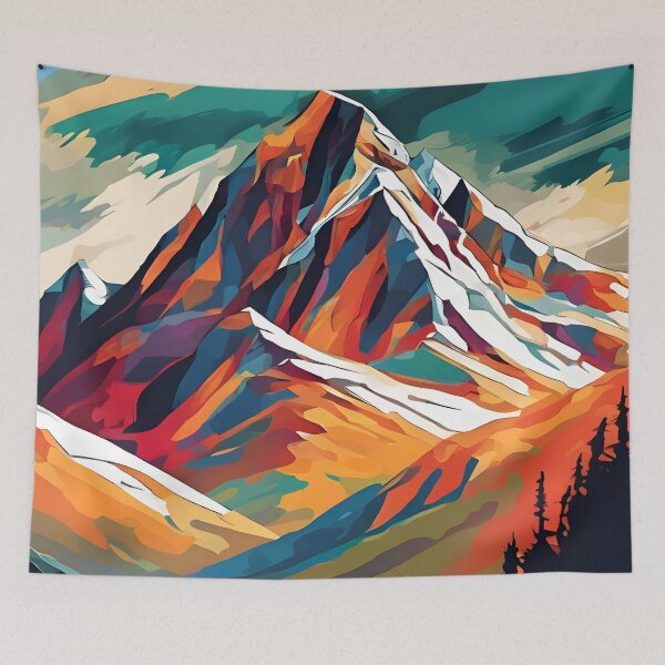 Item preview, Awe-Inspiring Mountain Peak Abstract  designed and sold by colorvisionart.