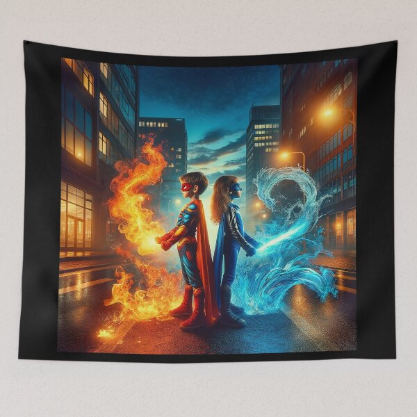 Item preview, Superhero Children Saving City designed and sold by sweetbelle.