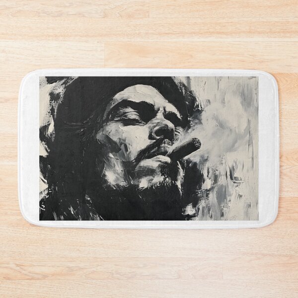 Item preview, Defiance in Monochrome- The Revolutionary Spirit of Che Guevara Unleashed through Bold Brushstrokes and Palette Knife Textures designed and sold by OlfactoART Studio.