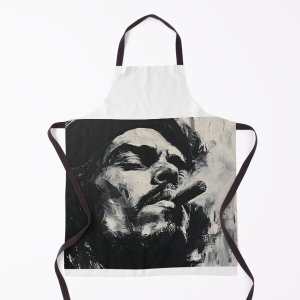 Item preview, Defiance in Monochrome- The Revolutionary Spirit of Che Guevara Unleashed through Bold Brushstrokes and Palette Knife Textures designed and sold by OlfactoART Studio.