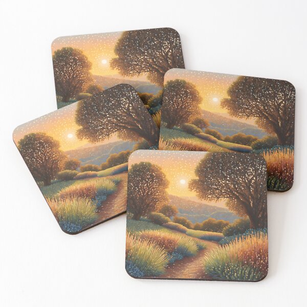 Item preview, Pointillist Landscape - Nature in Dots Art designed and sold by colorvisionart.