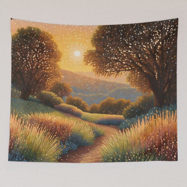 Item preview, Pointillist Landscape - Nature in Dots Art designed and sold by colorvisionart.
