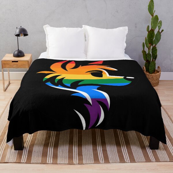 Item preview, LGBTQ Furry Pride Wolf Logo designed and sold by BlueBullBazaar.