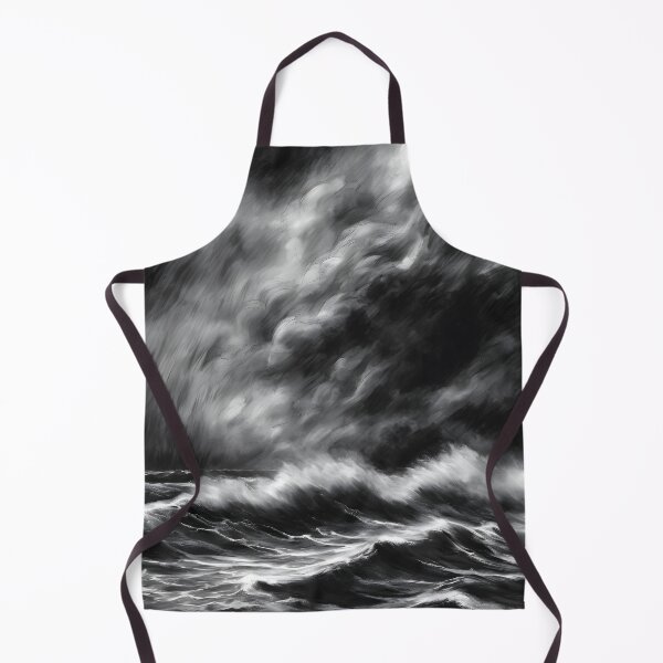 Item preview, Dramatic Storm over Open Sea - Impressionist Charcoal Art designed and sold by colorvisionart.