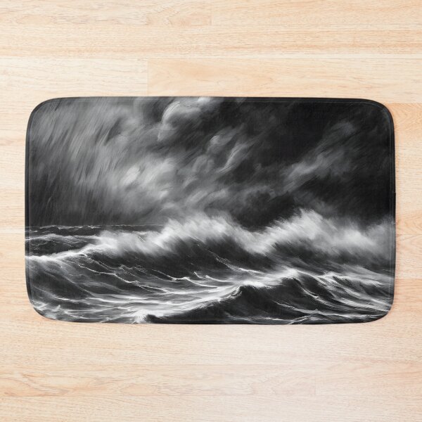 Item preview, Dramatic Storm over Open Sea - Impressionist Charcoal Art  designed and sold by colorvisionart.