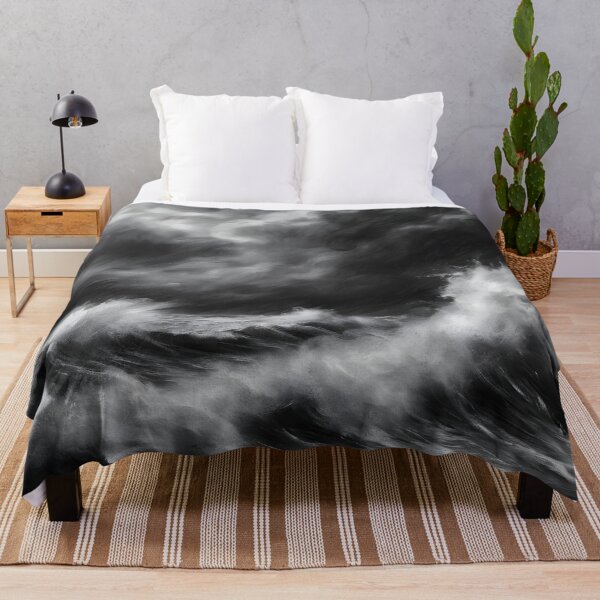 Item preview, Dramatic Storm over Open Sea - Impressionist Charcoal Art 2 designed and sold by colorvisionart.