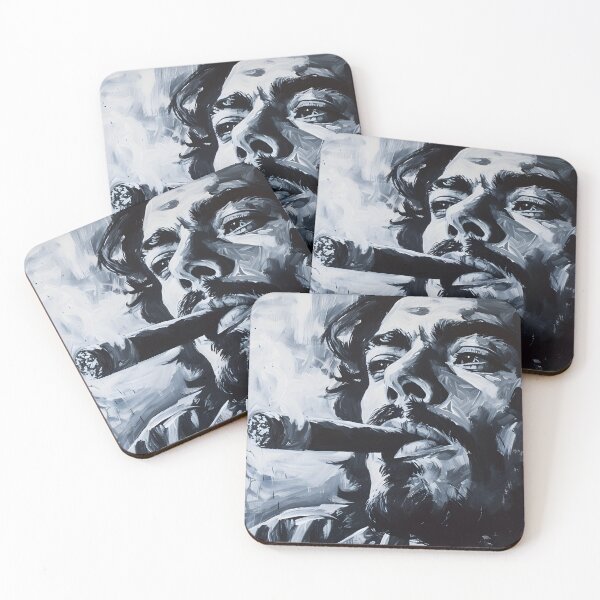 Item preview, Rebellion Resonance- Unveiling Che Guevara's Revolutionary Essence in Monochromatic Boldness designed and sold by OlfactoART Studio.