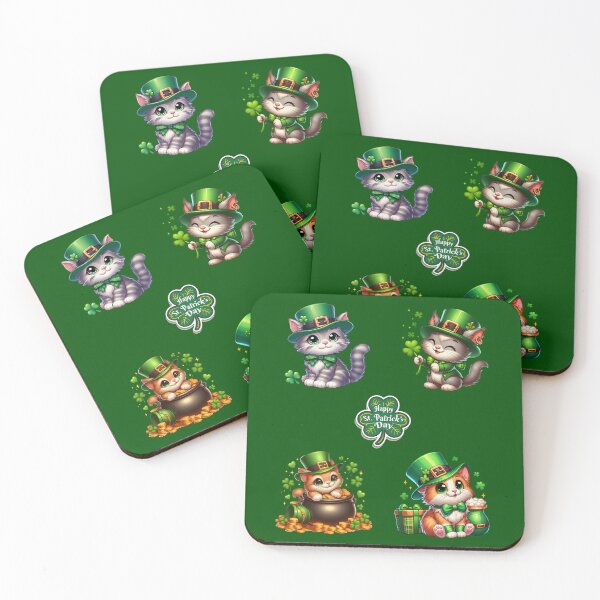 Item preview, Festive Feline St Patricks Day  designed and sold by WoodburyLake.