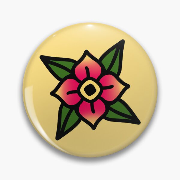 Artikelvorschau, Old-School-Tattoo-Blume entworfen und verkauft von Clara Memmoli.