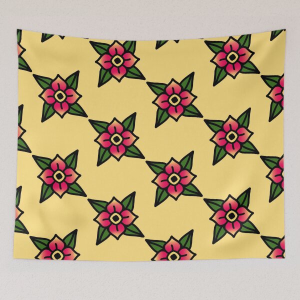 Item preview, old school tattoo flower designed and sold by Clara  Memmoli.