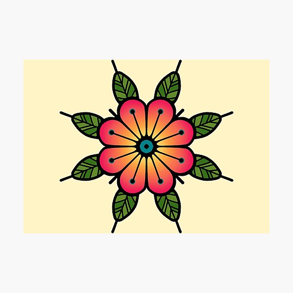 Item preview, fleur de tatouage old school designed and sold by Clara  Memmoli.