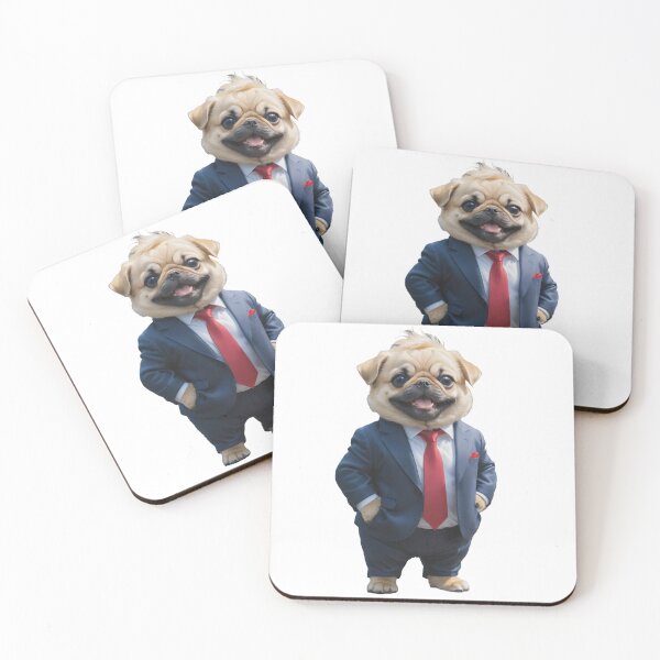 Item preview, Smart Pug dog look alike D. Trump designed and sold by GiwuArt777.