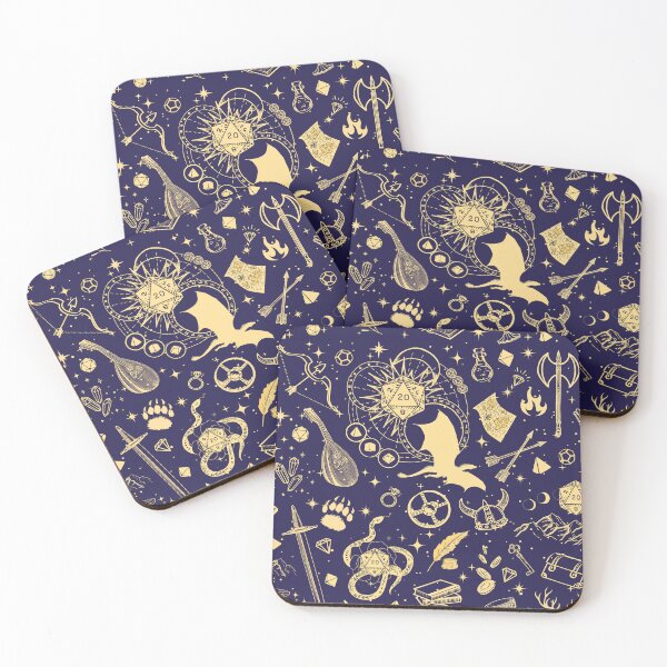 Item preview, DND RPG pattern seamless: dungeons and dragons doodles, Celestial night sky and stars constellations designed and sold by DungeonAtelier.