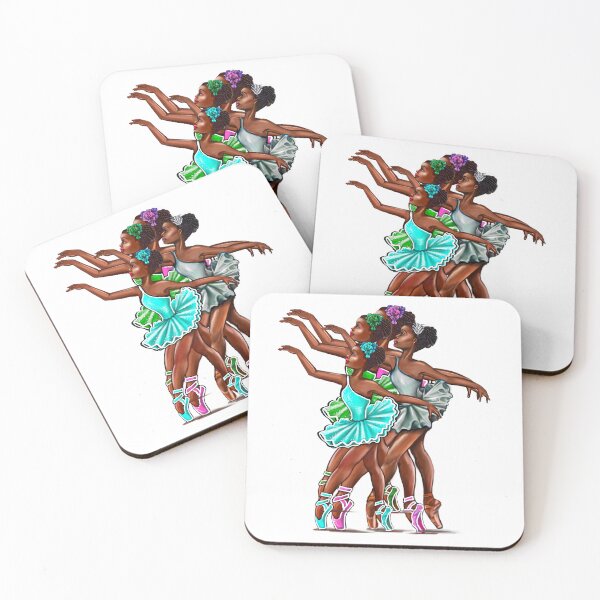 Item preview, African American Ballerinas Art | Black Girls Corn Rows Hair | Love Ballet Melanin Dance designed and sold by Artonmytee.