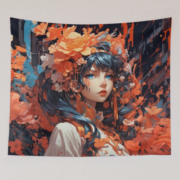 Item preview, Blossom Radiance: Portrait of a Colorful Japanese Muse designed and sold by ArtLab-store.