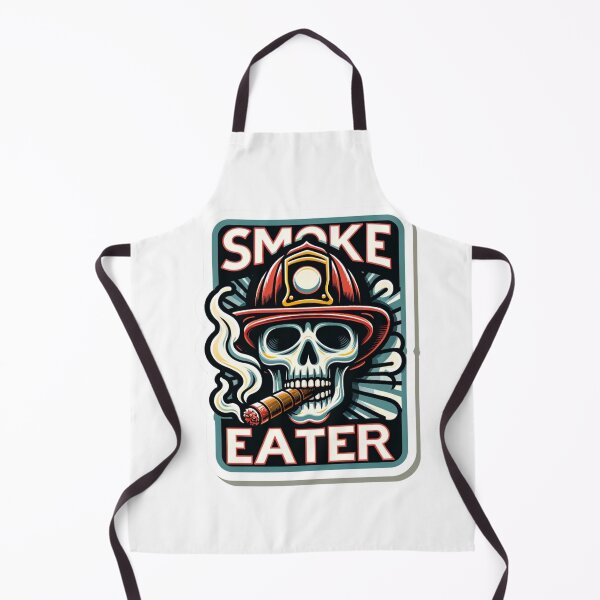 Item preview, Smoke Eater Skull firefighter smoking a cigar designed and sold by BrinaandPops.