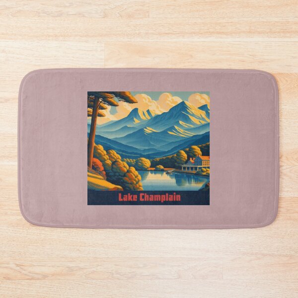Item preview, Greetings from Lake Champlain retro travel poster designed and sold by VistaMar.