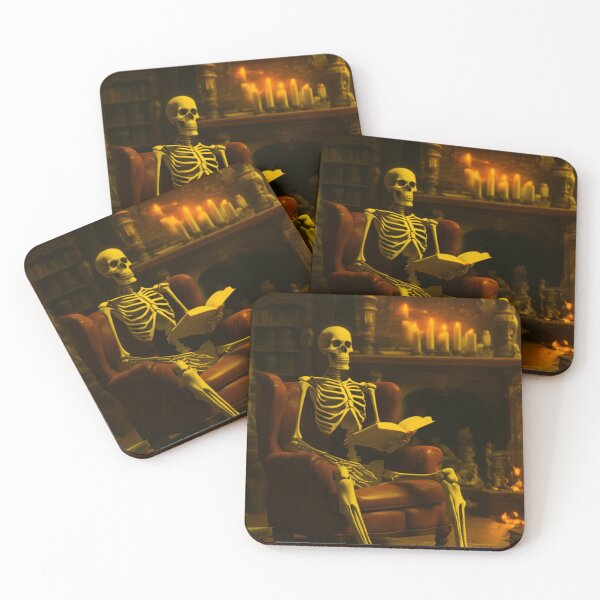 Item preview, Skeleton Reading a Book By Fireplace designed and sold by TheDarkWardrobe.