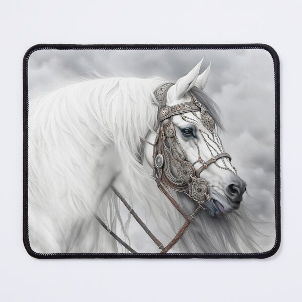 Item preview, White Horse Flowing Mane Tribal Headdress Bridle  designed and sold by Stephanie Laird.