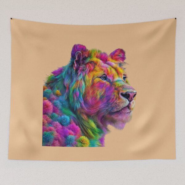 Item preview, multicolored lion designed and sold by VanyAshop.