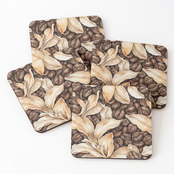 Item preview, Coffee beans with vanilla flowers designed and sold by PragmaticP.