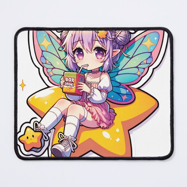 Item preview, Anime Fairy with Box Drink Sticker designed and sold by mymagicstoreus.
