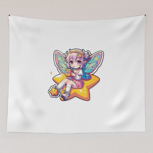 Item preview, Anime Fairy with Box Drink Sticker designed and sold by mymagicstoreus.