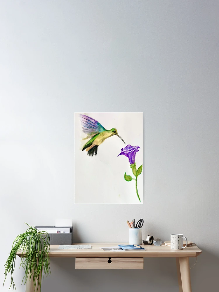 Thumbnail 2 of 3, Poster, Hummingbird purple designed and sold by RosaLL.
